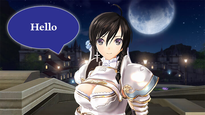 Sonia with an audio button saying Hello